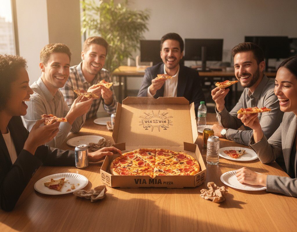 Open Via Mia pizza — office pizza lunch